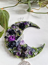 Load image into Gallery viewer, Black Hanging Crystal Moon
