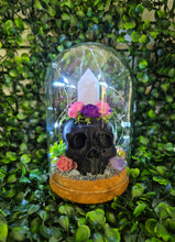 Load image into Gallery viewer, Skull dome with pink calcite crystal
