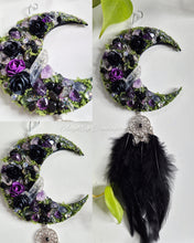 Load image into Gallery viewer, Black Hanging Crystal Moon
