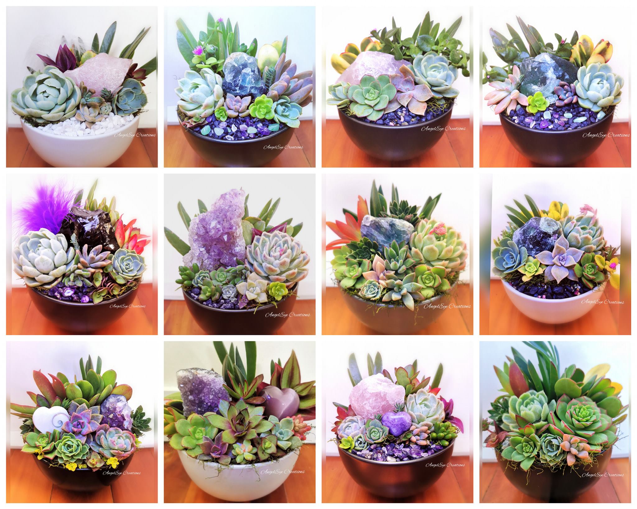 succulent crystals Succulent/Crystal Bowl Gardens
