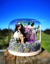 Load image into Gallery viewer, Glass Dome Jar- girl with bunny
